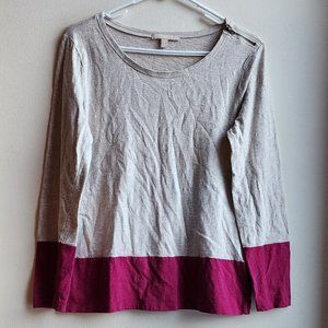 Banana Republic Cream/Magenta Scoop Neck Jersey Size Medium